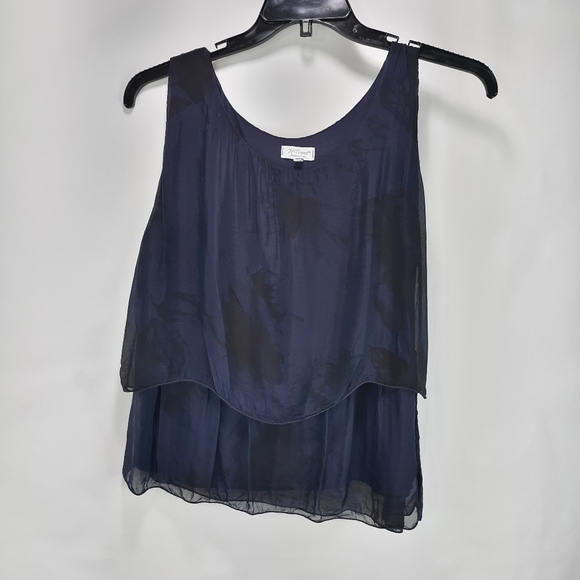 H Trend Made in Italy Size M Navy/Black 100% Silk - Picture 1 of 6